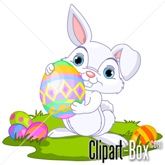 CLIPART EASTER BUNNY WITH EGG