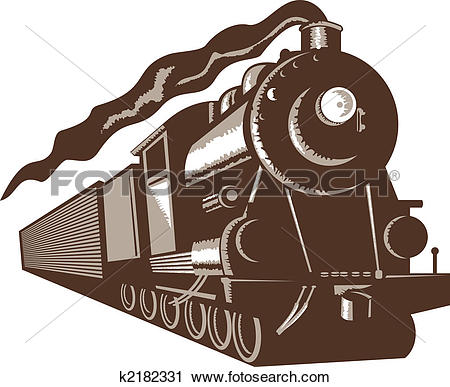 Clipart - Euro steam train front view. Fotosearch - Search Clip Art, Illustration Murals