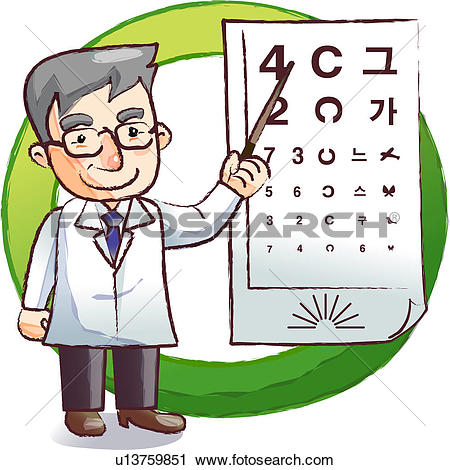 Clipart - Eye Doctor with an Exam Chart. Fotosearch - Search Clip Art,  Illustration