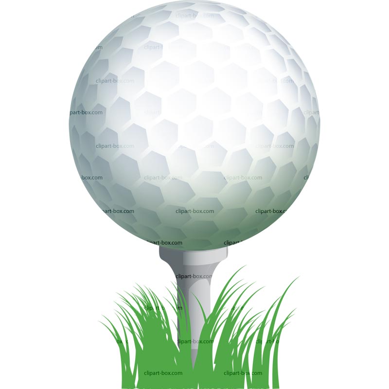 Clipart Golf Ball On Tee Roya - Free Golf Clip Art