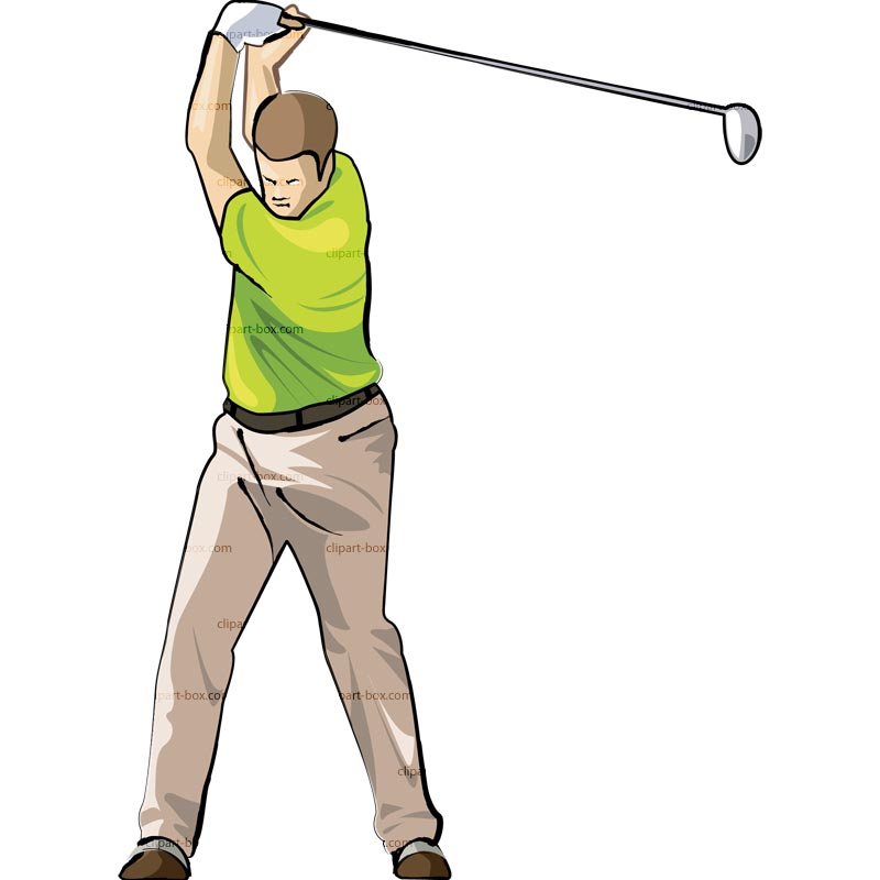 Clipart Golf Player Swing 4 . - Free Clip Art Golf