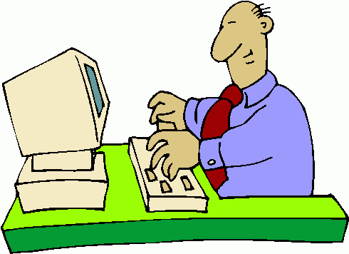 office worker sitting at desk