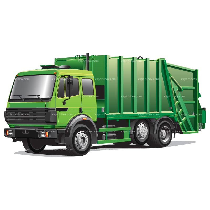 Clipart Green Garbage Truck Royalty Free Vector Design