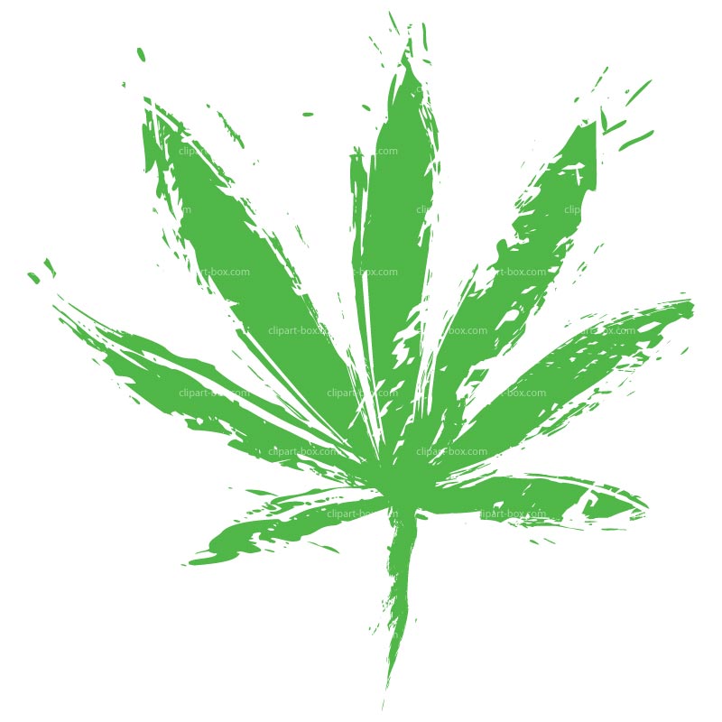 Clipart Grunge Canabis Leaf R - Marijuana Clipart