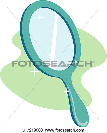 Clipart - hand mirror, object, make-up appliance, make-up tools