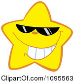 Clipart Happy Yellow Star Wearing Shades Royalty Free Vector Illustration