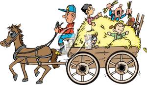 Clipart Illustration of a Hayride