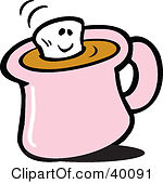 Clipart Illustration Of A Smiling Marshmallow Floating In Hot Chocolate