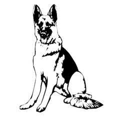 Clipart Illustration of a . Wall Decals: German Shepherd 1 .