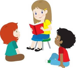 Clipart Image - Kids, Boys and Girls Reading Books at Story Time | Summer Fun | Pinterest | Free clipart images, Children and Readingu2026