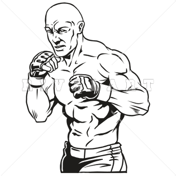 Clipart Image of MMA UFC Cage Fighters Graphic http://www.rivalart.