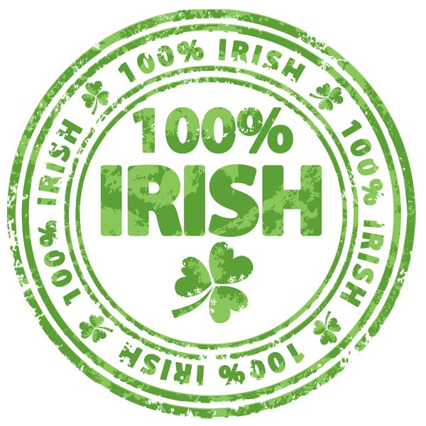 clipart images irish | Clip Art of a 100 Percent Irish Badge