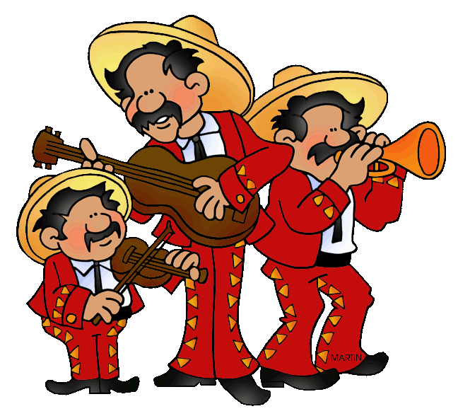 Mariachi cartoon playing trum