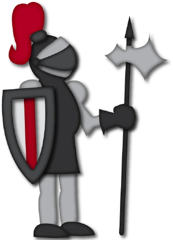 Knight clipart black and whit