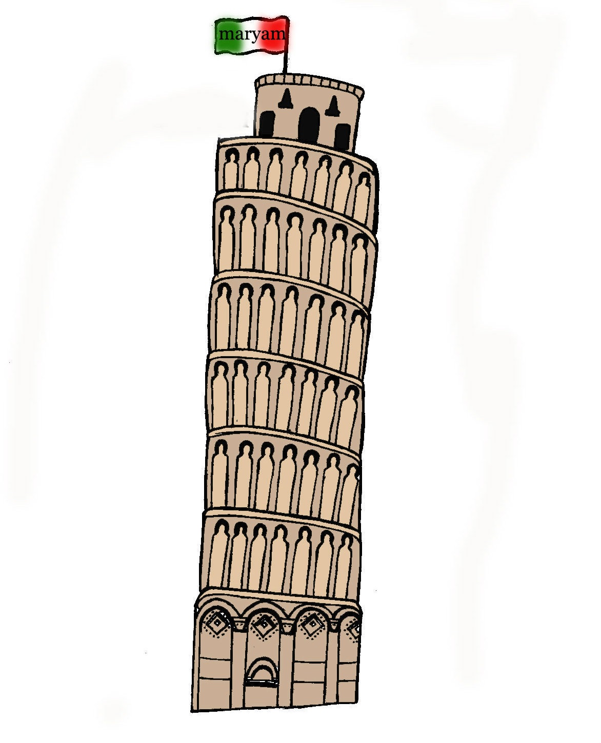 ... clipart; Leaning Tower of Pisa Drawing ...