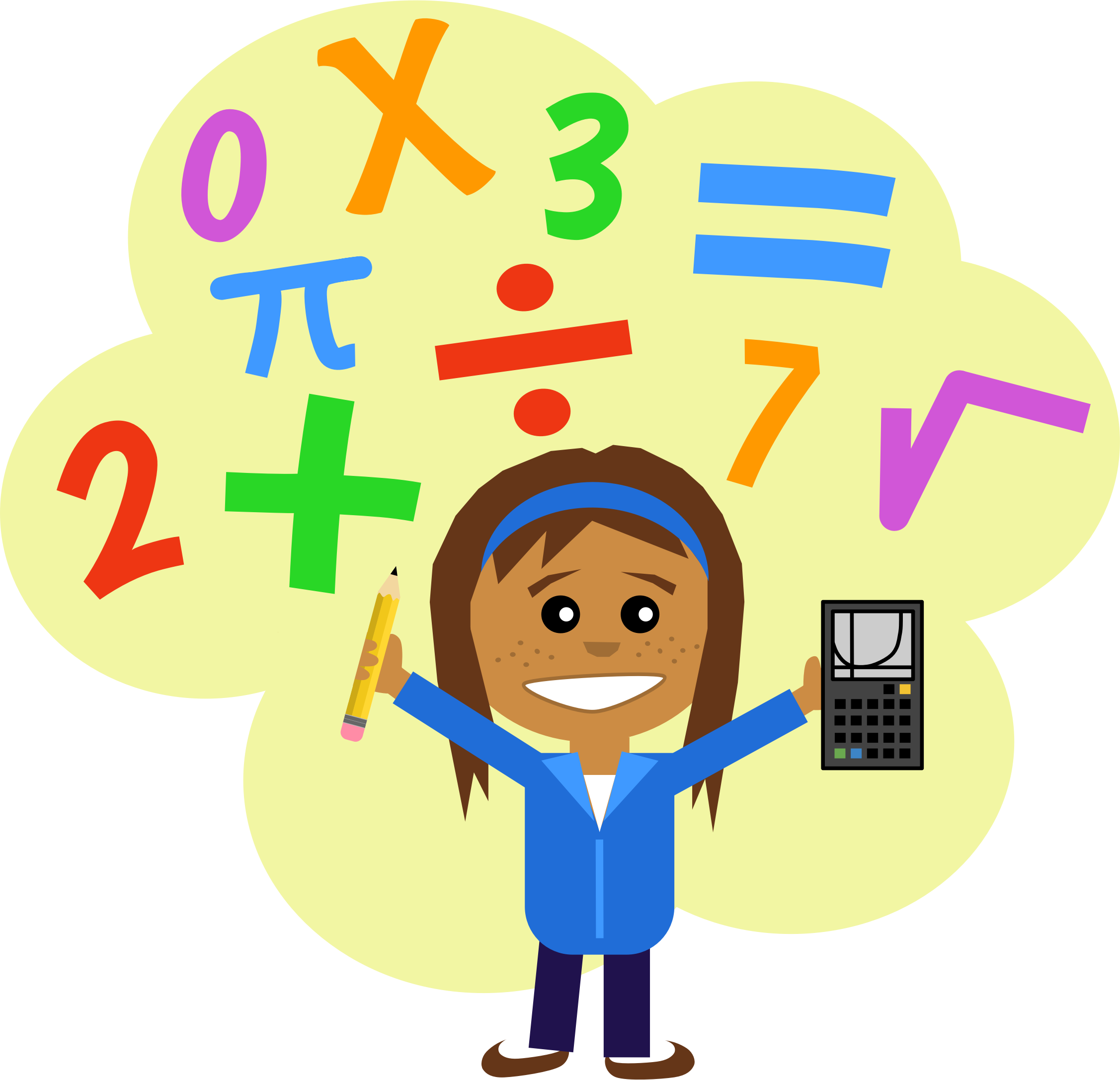 Clipart Math Girl - Math Symbols Clipart