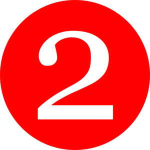 clipart number 2. Red, Rounded,with Number 2 .
