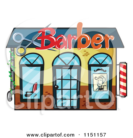 Clipart of a Barber Shop . - Barber Shop Clipart