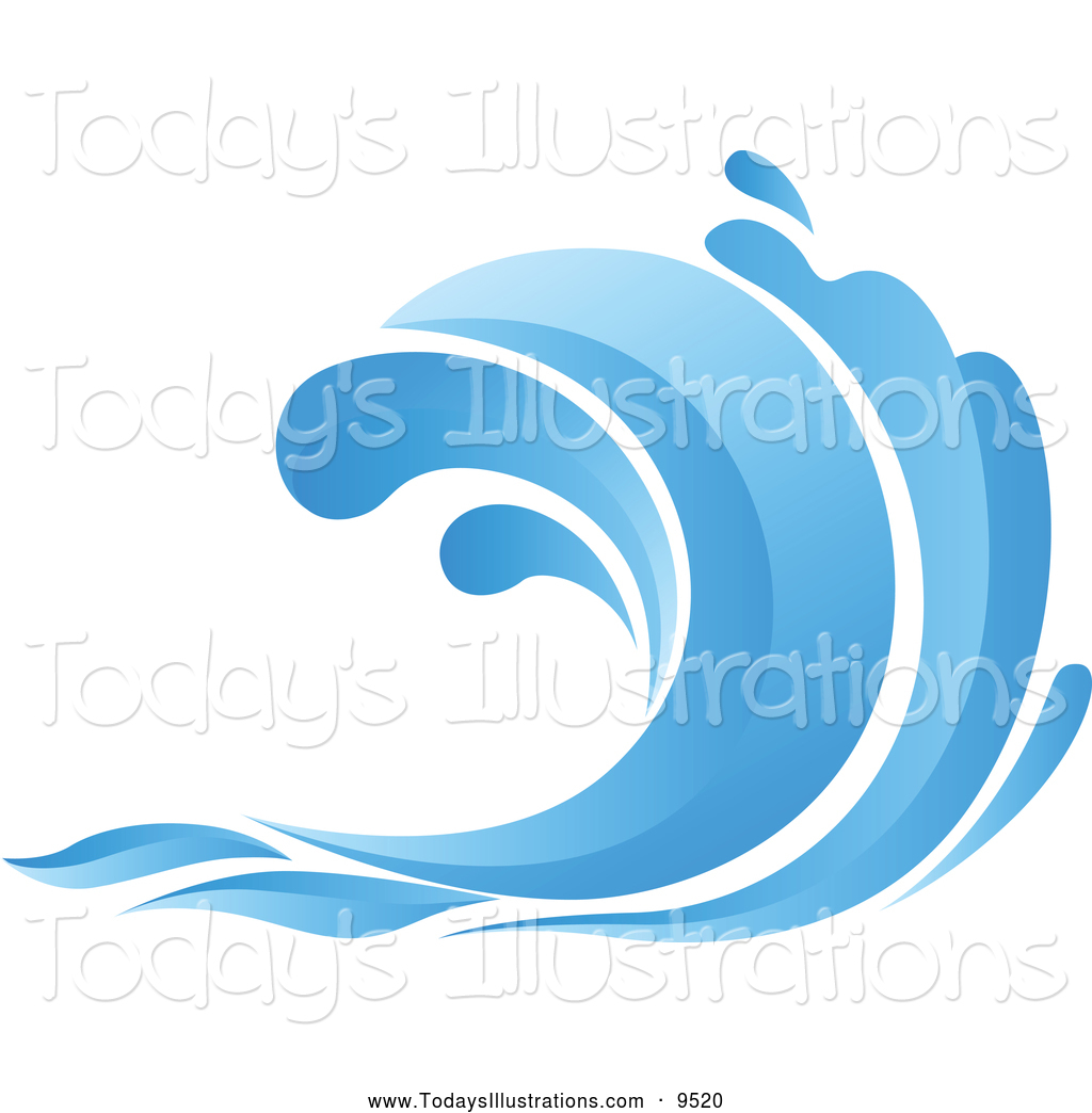 Clipart Of A Blue Ocean Wave By Seamartini Graphics 9520