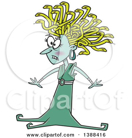 Clipart of a Cartoon Medusa .