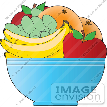 fruit bowl: A cartoon illustr