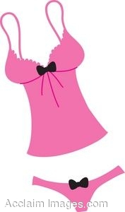 Clipart of a Pink Lingerie Set