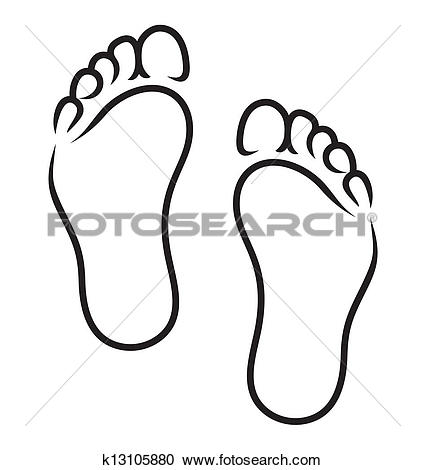 Clipart of Black And White Foot k8679043 - Search Clip Art, Illustration Murals, Drawings and Vector EPS Graphics Images - k8679043.eps