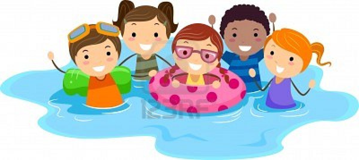 Clipart Of Children Swimming. - Kids Swimming Clipart