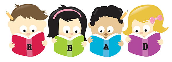 Clipart of children with books