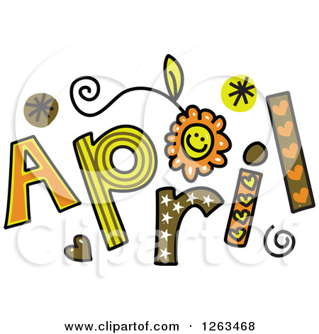 April Clipart Black And White