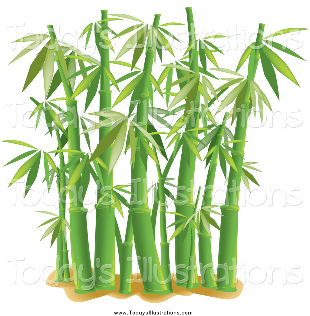 Clipart Of Lush Bamboo Stalks - Bamboo Clip Art