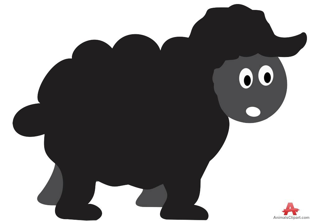 Clipart of Young Black Sheep - Black Sheep Clipart
