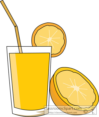 Clipart Orange Juice With A Half Of An Orange Classroom Clipart