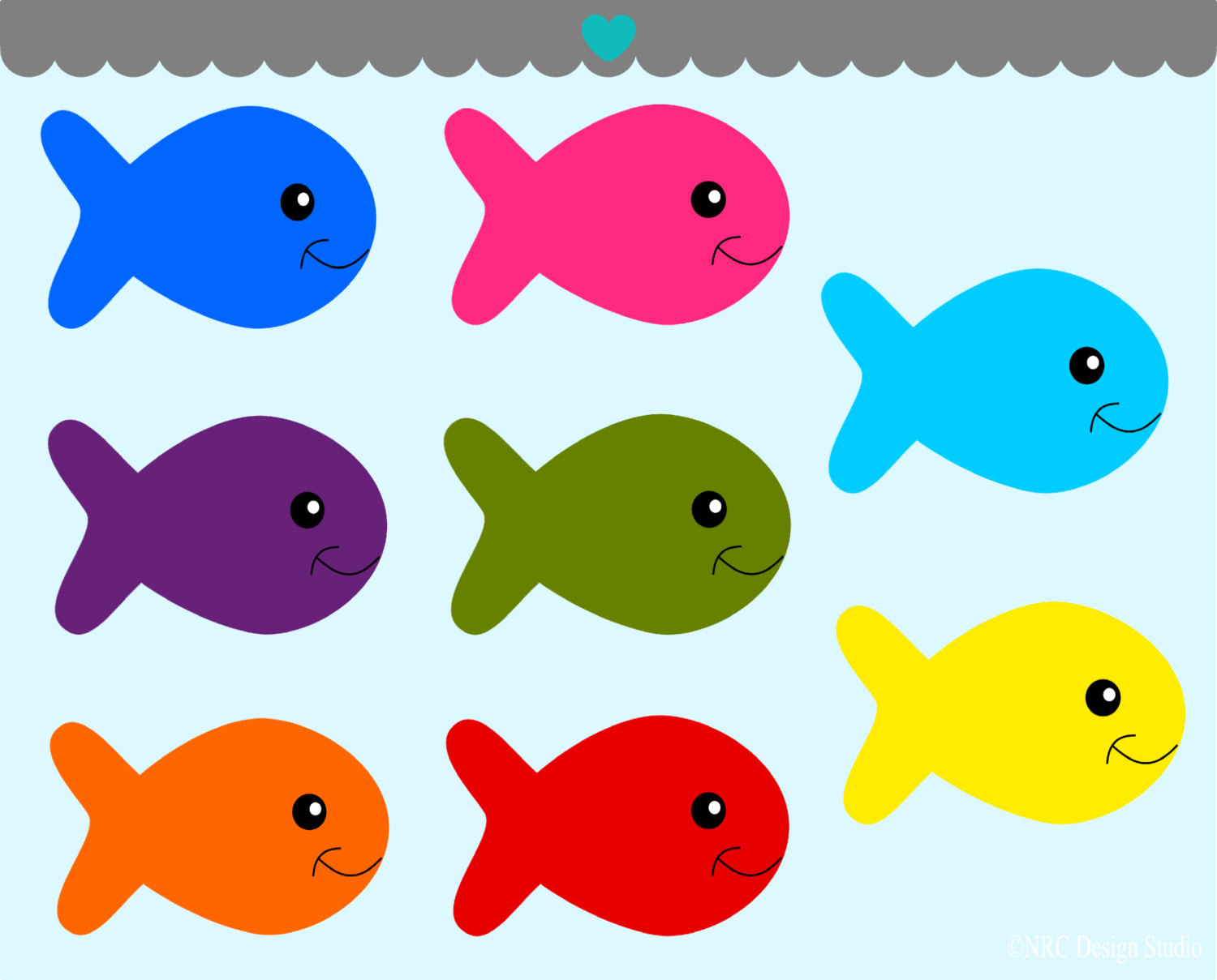 Fish clipart black and white 