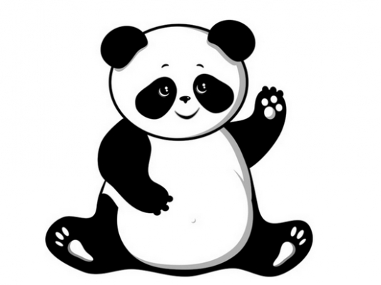 standing panda clipart. Size: