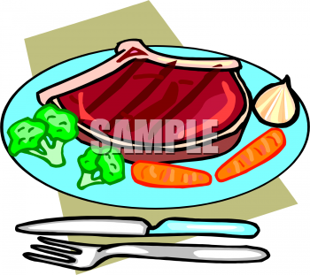 Clipart Picture of a Steak . - Meal Clipart