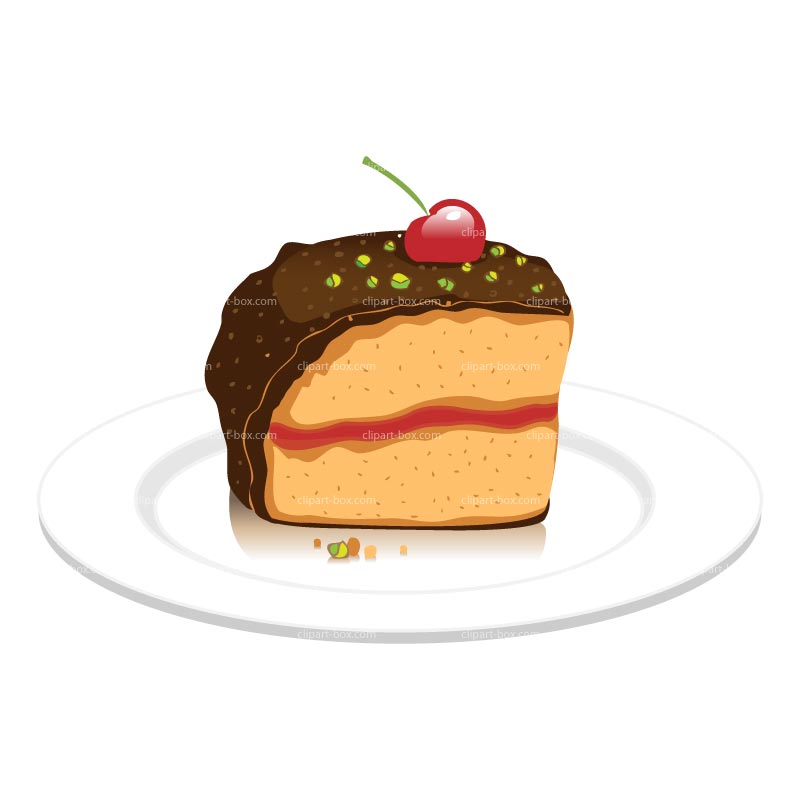 Clipart Piece Of Cherry Cake Royalty Free Vector Design