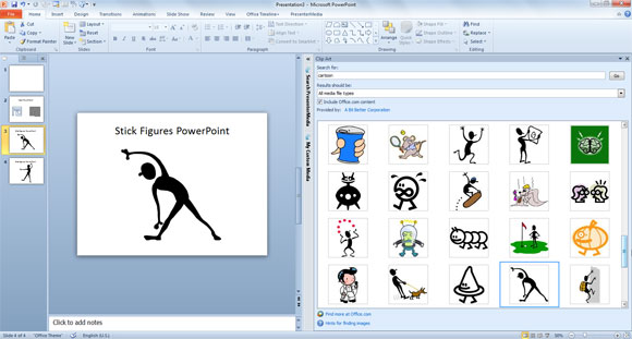 using PowerPoint clip art .