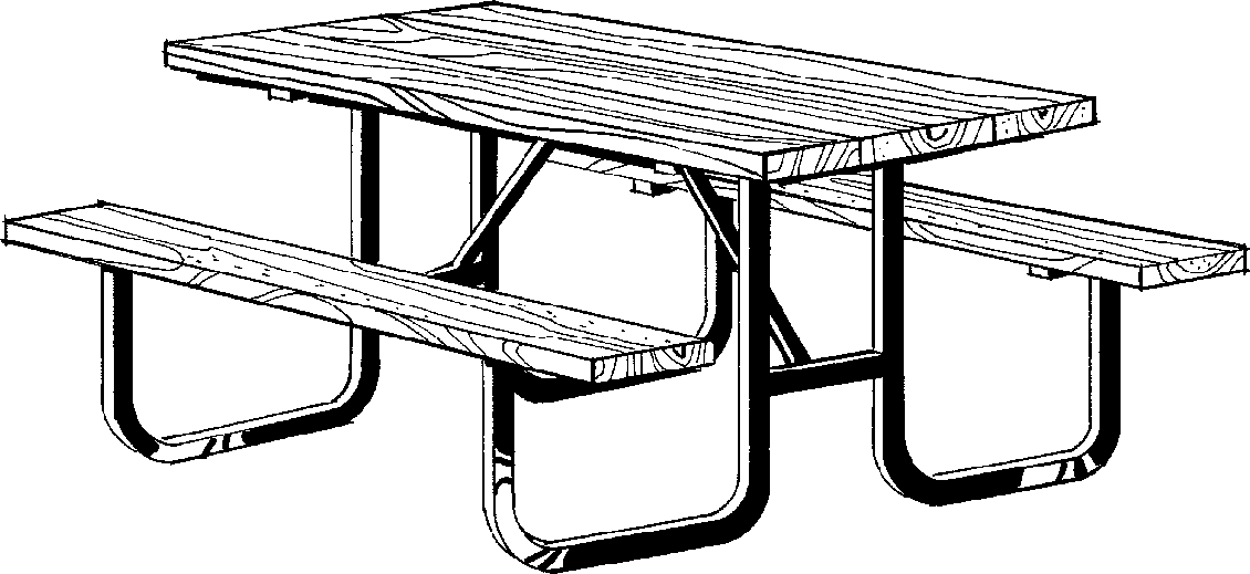 Clipart Practica Technical - Picnic Table Clip Art