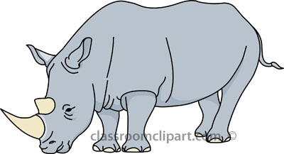 rhino clipart black and white