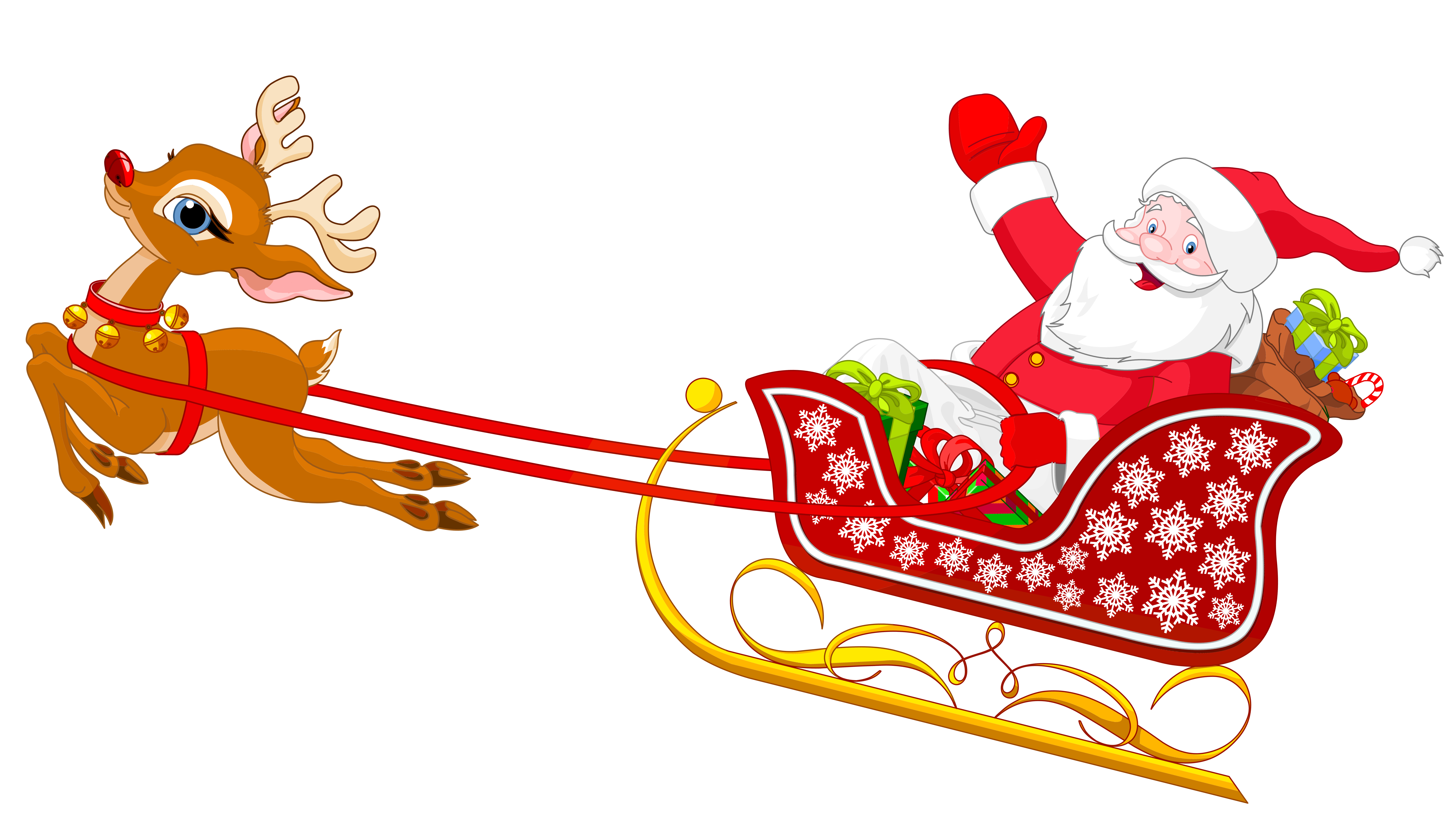 Clipart Santa And Reindeer . - Santa And Reindeer Clip Art