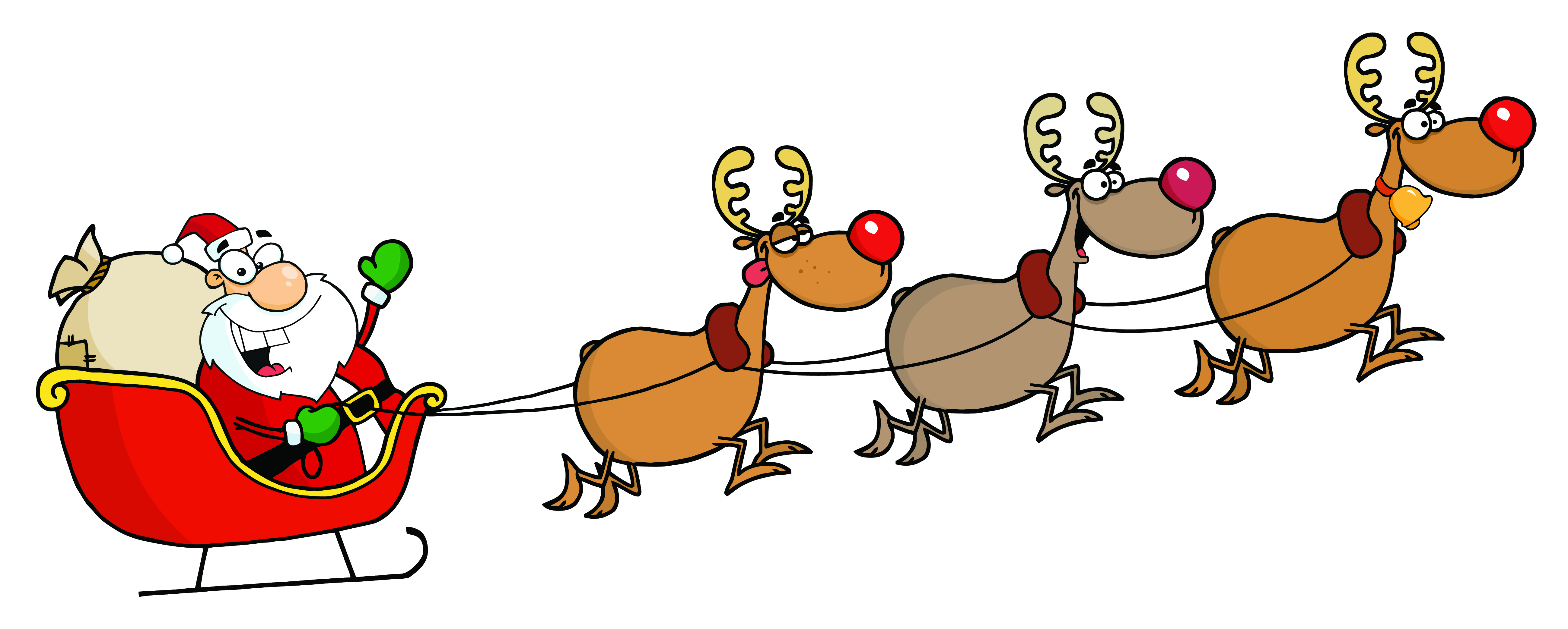 2m Santa Sleigh And Reindeer 