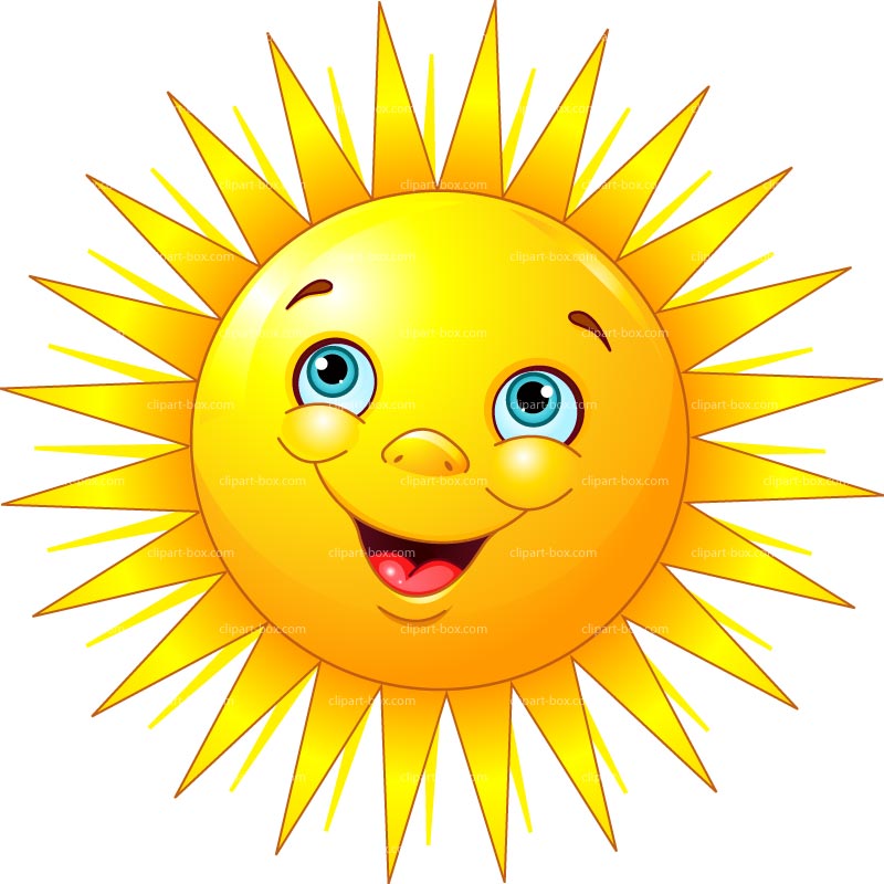 Smiling sun with glasses. on 