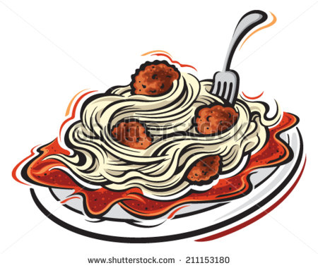 CLIPART SPAGHETTI PLATE. Spaghetti and Meatballs