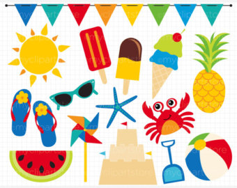 Clipart - Summer Time Fun / Beach - Digital Clip Art (Instant Download)
