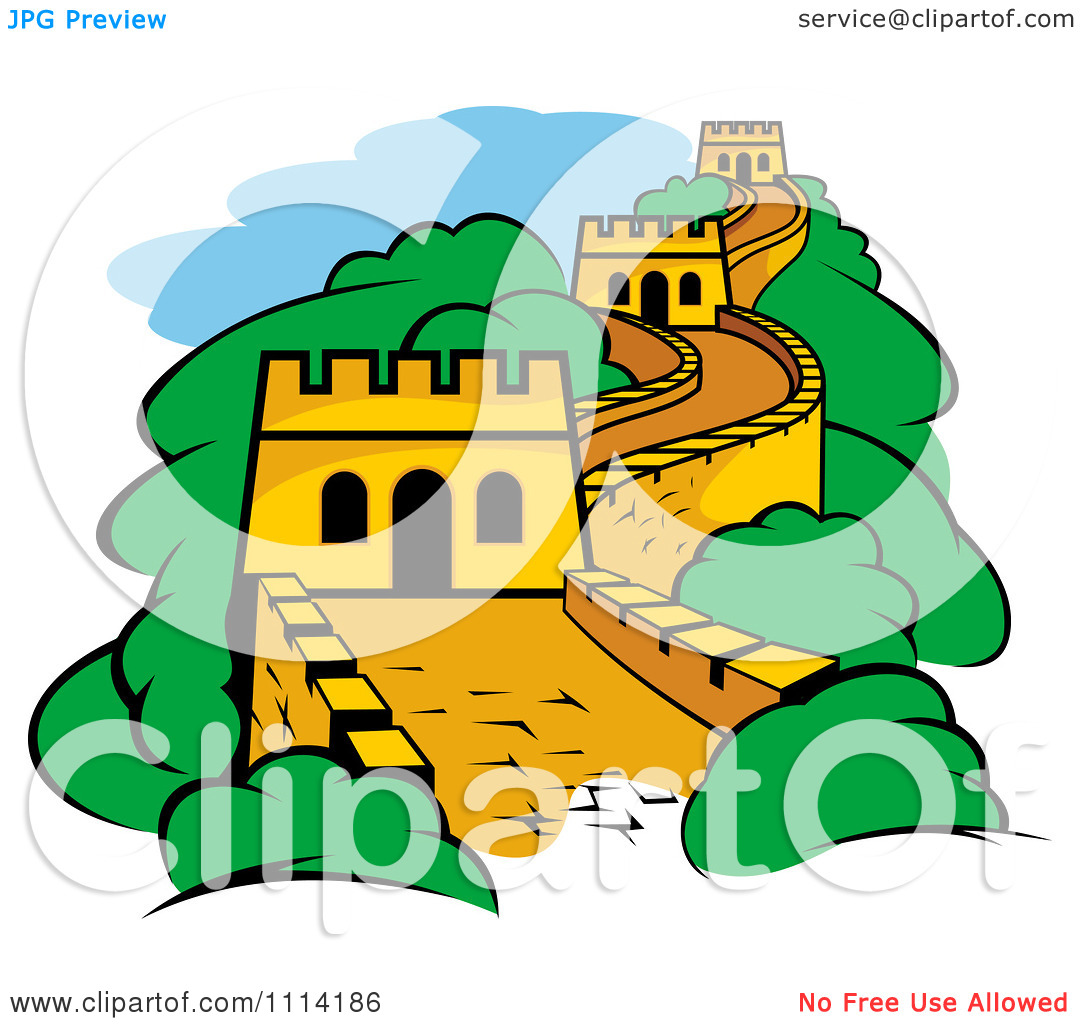 Clipart The Great Wall Of China - Royalty Free Vector Illustration by Vector Tradition SM