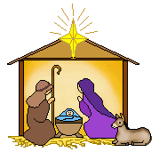 Clipart; The Nativity Story - words and pictures - Christmas Carols -