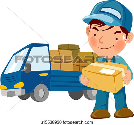 Clipart - truck, package . - Delivery Clipart