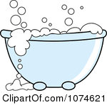 Clipart Tub With Sudsy White Bubble Bath Royalty Free Vector Illustration
