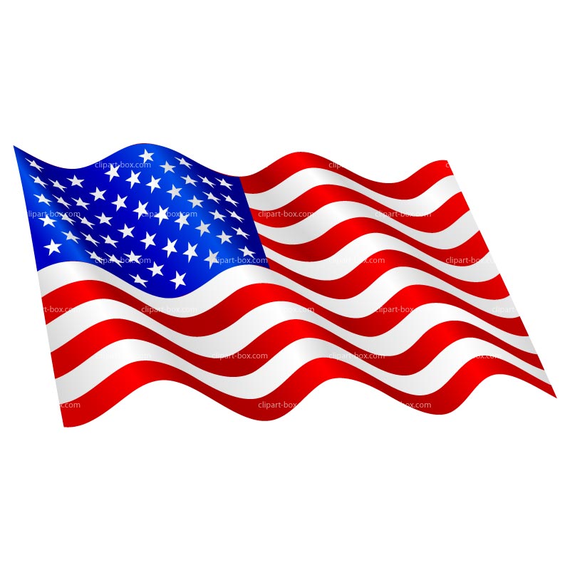 Clipart Us Flag Waving Royalt - American Flag Clip Art Vector